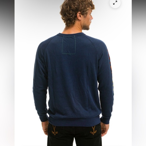 RARE Aviator Nation Navy Blue Aspen Colorado Long Sleeve Crew Neck Sweatshirt - Picture 5 of 12